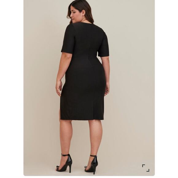Torrid Black Bodycon Cutout Studio Knit Leg Slit Mini Dress Size 4X - Picture 2 of 10